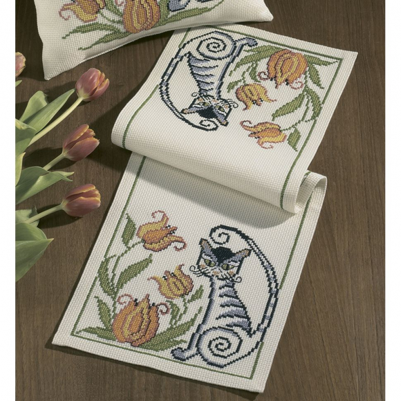 37820_Набор для вышивания дорожки "Два кота" 37820_Набор для вышивания дорожки "Два кота"