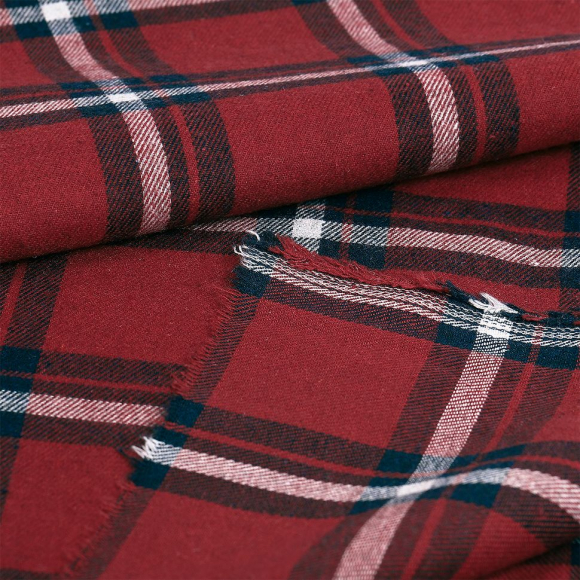 Ткань рубашечная фланель 150 г/м? 80% полиэстер, 20% хлопок шир.150 см арт.TBY.Fl.T310.3 цв.3 красный рул.25м