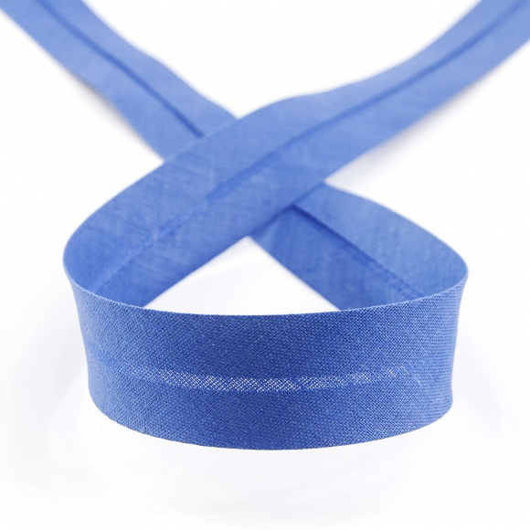 19657_Косая бейка хлопок/полиэстер 20 мм, 25 м, цвет 70, насыщенный синий 19657_Косая бейка хлопок/полиэстер 20 мм, 25 м, цвет 70, насыщенный синий