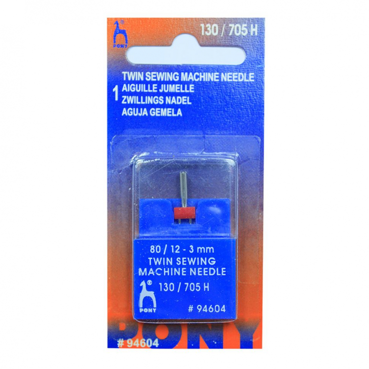 Иглы для бытовых швейных PONY двойые № 80, 3,00 мм уп.1 игла, арт.94604