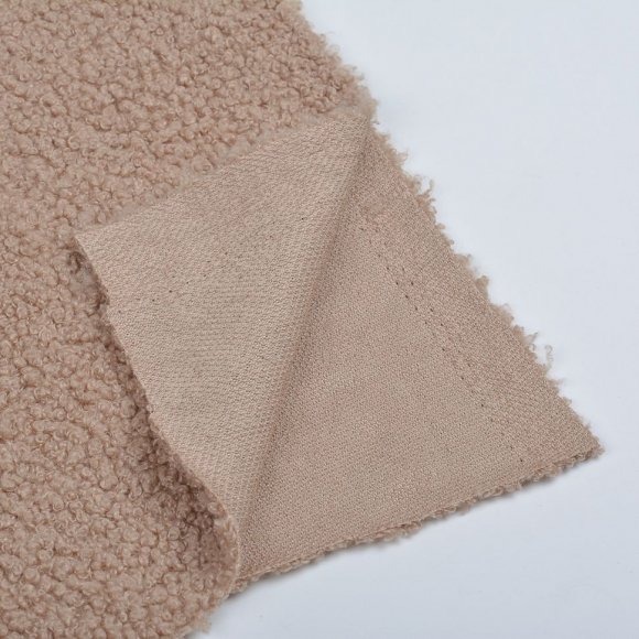 Ткань МЕХ трикотажный TBY-280-2, 280 г/м?, шир.165см, цв.бежевый, рул.20м