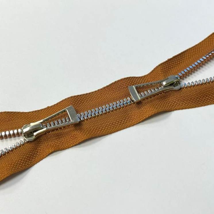 Молния трактор №5 Premium два замка 110см никель D079 бронзовый