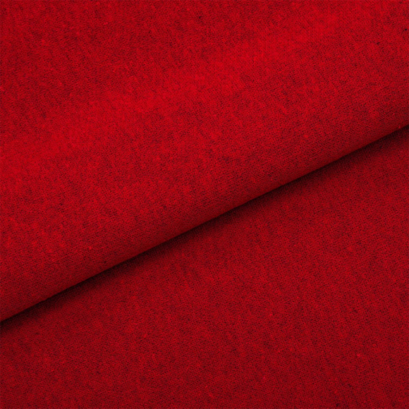 Ткань трикотаж Футер 3х нитка начес хлопок 320г пенье 185см красный 19-1663 уп.10м