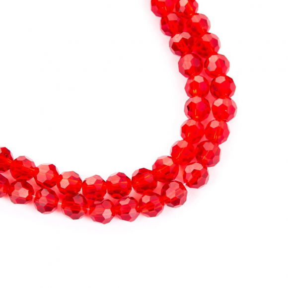 Бусины граненые Рондель (стекло) на нитях арт.TBY-R-2 10мм  цв.27 красный уп.1х72 бусины