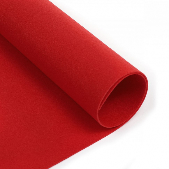 Фетр декоративный 1,2мм; лист 33см х 53см/ 838 (красный) Корея