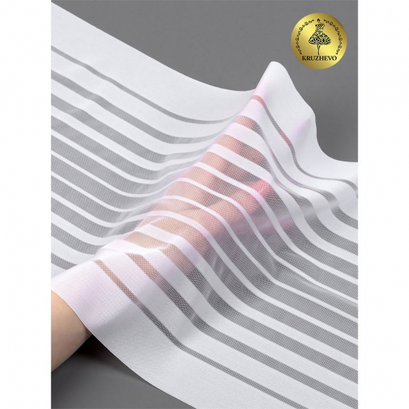 Кружево-стрейч KRUZHEVO арт.TBY.PN7266 шир.240мм цв.001 белый уп.25м