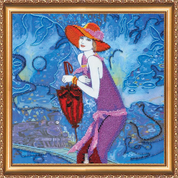 Набор для вышивания бисером АБРИС АРТ арт. AB-342 Девушки двадцатых - 3 30х30 см