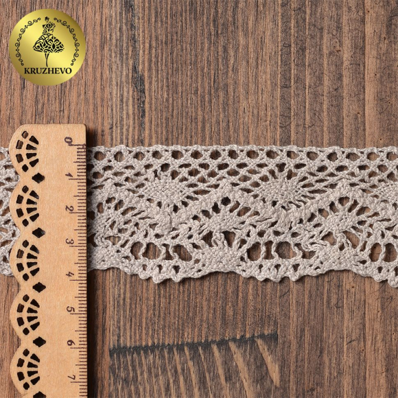 Тесьма вязаная KRUZHEVO 45мм TBY-5235 цв.22 серый лен уп.10м Тесьма вязаная KRUZHEVO 45мм TBY-5235 цв.22 серый лен уп.10м