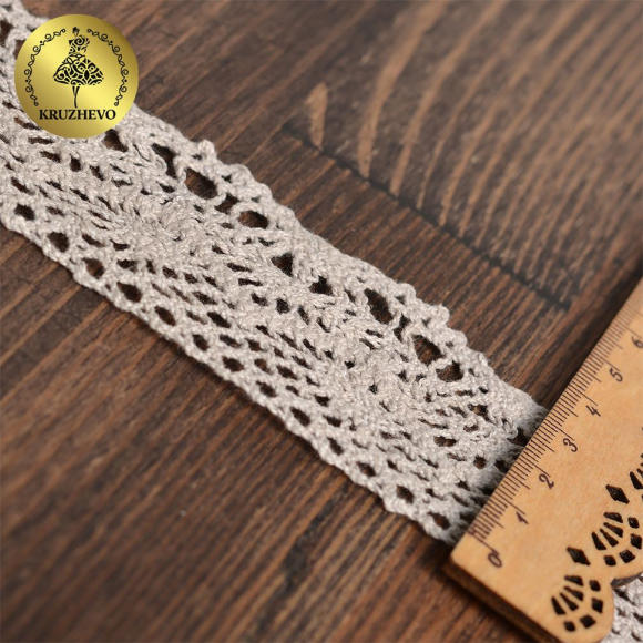 Тесьма вязаная KRUZHEVO 45мм TBY-5235 цв.22 серый лен уп.10м Тесьма вязаная KRUZHEVO 45мм TBY-5235 цв.22 серый лен уп.10м