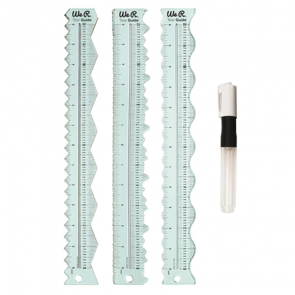 192293_Набор линеек и кисти с резервуаром для воды "Rulers and Guides Tear Guides" для декоративных срезов