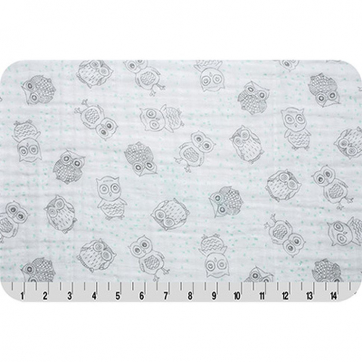 Ткань для пэчворка PEPPY Embrace (марлевка) 120 г/м? 100% хлопок цв.owls opal уп.100х125 см