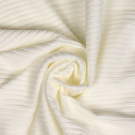 Ткань трикотаж лапша 320 г/м? 62% пэ, 30% вискоза, 8% спандекс шир.160 см арт.С.1855.05 цв.белый рул.30м