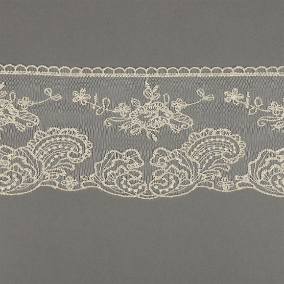 Кружево на сетке арт.TBY.BL.40467 шир.105мм цв.бежевый уп.13,71м