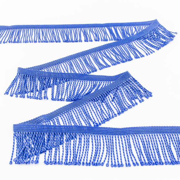 Бахрома витая, 60 мм, цвет васильковый