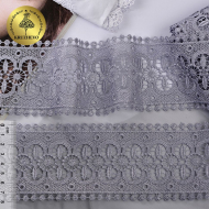 Кружево гипюр KRUZHEVO арт.TR.8G8316 шир.81мм цв.07 св.серый уп.9м