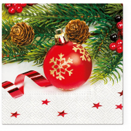 162803_Салфетки трехслойные для декупажа, коллекция "Lunch"  TETЕ a TETE "Красная игрушка"