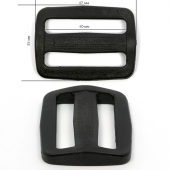 Пряжка двухщелевая 40мм А3, цв.черный уп.500шт Пряжка двухщелевая 40мм А3, цв.черный уп.500шт