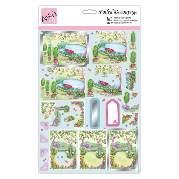 184074_Бумага фольгированная с высечкой для создания объемных композиций (Папертоль) "Отдых в саду" 184074_Бумага фольгированная с высечкой для создания объемных композиций (Папертоль) "Отдых в саду"