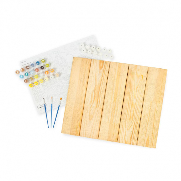 Картины по номерам на деревянной основе ФРЕЯ арт.PKW-1 63 Разноцветные полоски 40х50 см