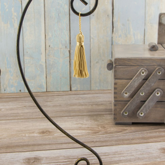 183408_Кисть декоративная на шнуре, длина 70 мм, цвет медовый