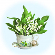 Набор для вышивания лентами МАТРЕНИН ПОСАД арт.28х34 - 7017 Ландыш серебристый