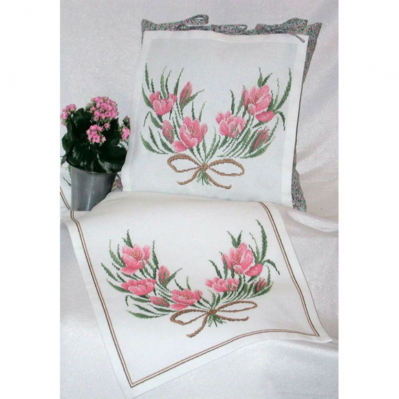 Набор для вышивания OEHLENSCHLAGER арт.12040 дорожки Тюльпаны 40х100 см