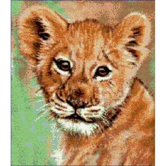 Набор для вышивания KUSTOM KRAFTS арт.JW-009 Львенок 31,8х35,6 см