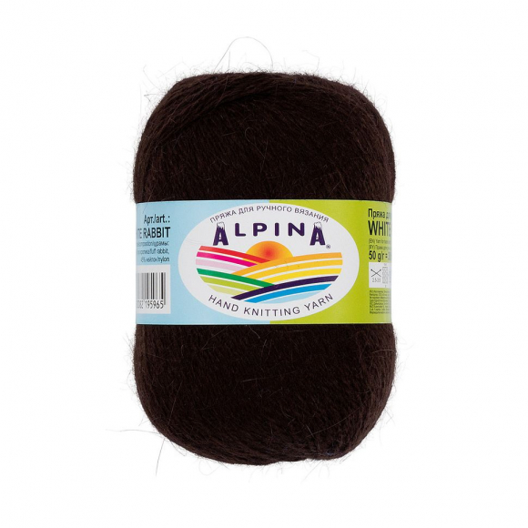 Пряжа ALPINA WHITE RABBIT (55% пух кролика, 45% нейлон) 10х50г/300м цв.250 коричневый