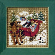 Набор для вышивания MILL HILL Сани 12,7х12,7 см