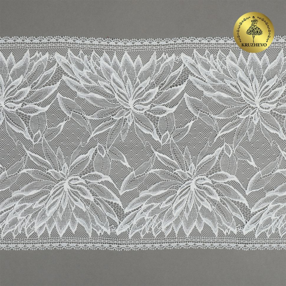 Кружево-стрейч KRUZHEVO арт.TBY.OG65 шир.225мм цв.голубой уп.10м