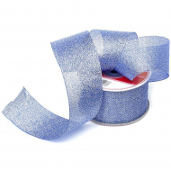 Лента IDEAL с люрексом арт.ТВ-ЛЮР шир.50мм цв.061 синий уп.22,85 м