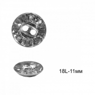 Пуговицы пластиковые С-AK09 цв.серебро 18L-11мм, 2 прокола 72шт