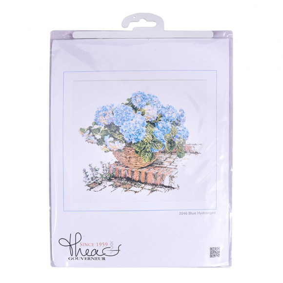 31696_Набор для вышивания "Голубые Гортензии", канва аида 16 ct