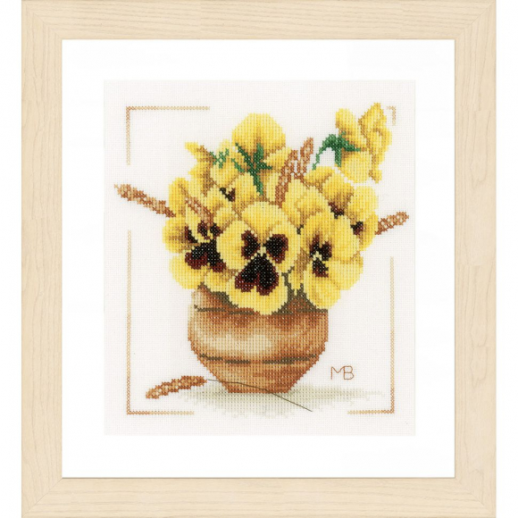 Набор для вышивания LANARTE арт.PN-0164071 Желтые фиалки 20х20 см