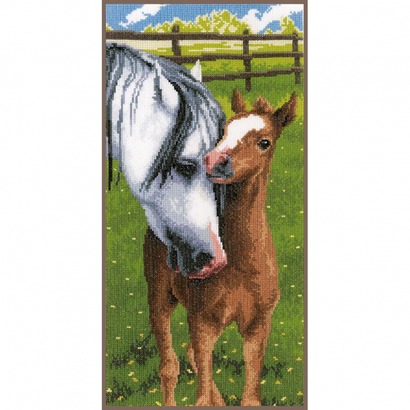Набор для вышивания VERVACO арт.PN-0165355 Лошадь и жеребенок 40х20 см