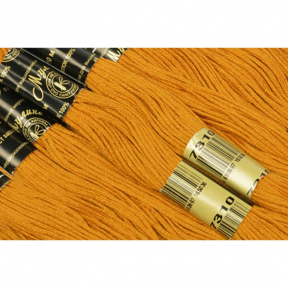 Нитки мулине цв.7310 горчичный 12х10м С-Пб