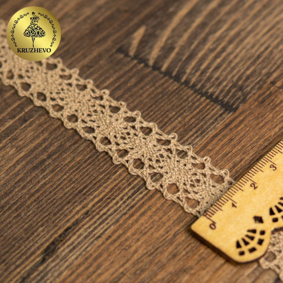 Тесьма вязаная KRUZHEVO 20мм TBY-6307-1 цв.30 капучино уп.10м