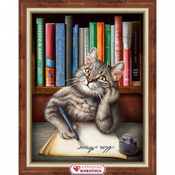Набор для изготовления картин АЛМАЗНАЯ ЖИВОПИСЬ арт.АЖ.1727 «Кот ученый» 30х40 см