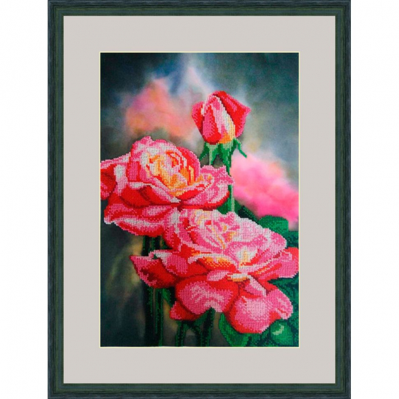 Набор для вышивания бисером GALLA COLLECTION арт.Л 341 Нежные розы 25х38 см