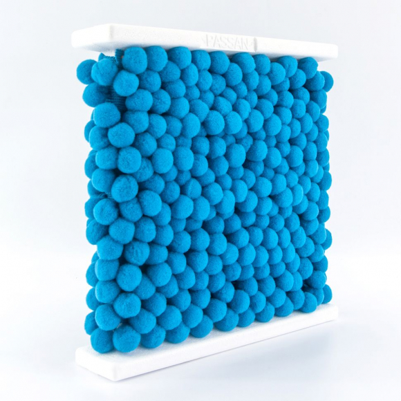 Тесьма с помпонами, диаметр 10 мм, цвет бирюзовый