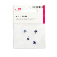 19448_Глазки стеклянные для мишек Тедди и кукол на металлической петле, цвет голубой, диаметр 6 мм