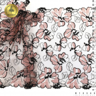 Кружево вышивка на сетке KRUZHEVO арт.TBY.OG70 шир.225мм цв.мульти уп.7м