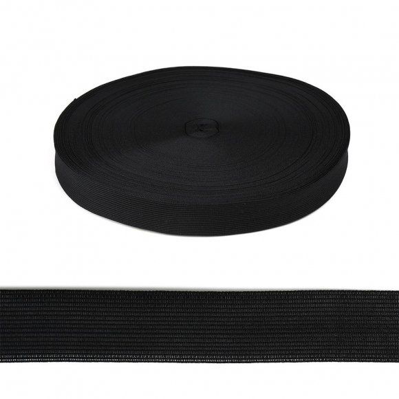 Тесьма вязаная окантовочная 28мм арт.03с3119 цв.черный уп.100м