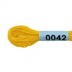 Нитки для вышивания Gamma мулине (0001-0206) 100% хлопок 24 x 8 м цв.0042 ярк.желтый