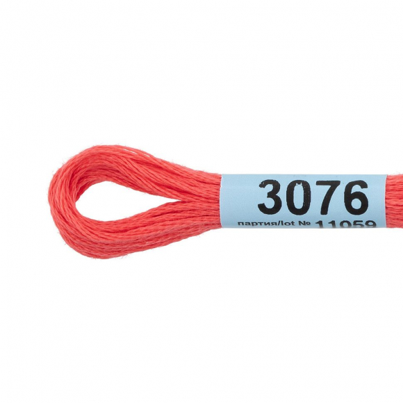 Нитки для вышивания Gamma мулине (3071-3172) 100% хлопок 24 x 8 м цв.3076 св.красный