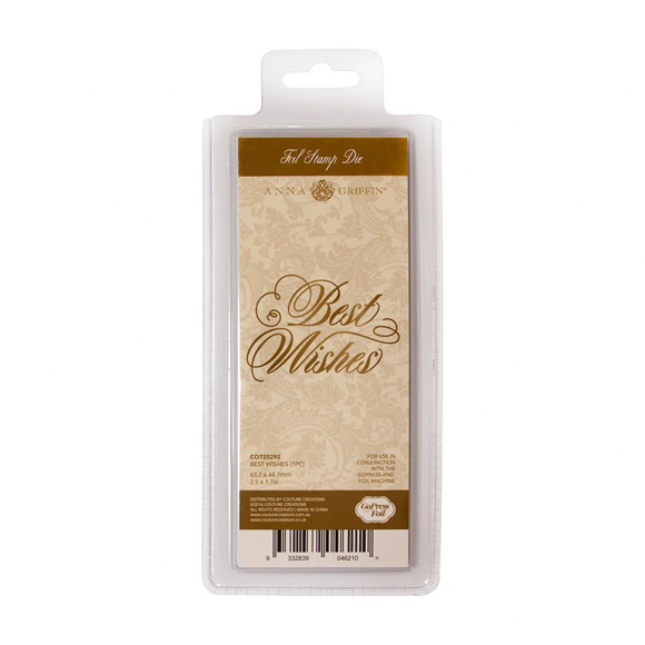 114588_Штамп-нож "Best Wishes" для горячего тиснения и печати фольги на машинке GoPress and Foil