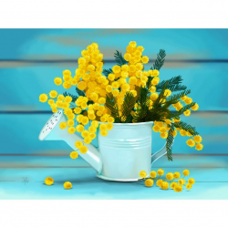 Алмазная мозаика Ah5302 Мимозы 30х40