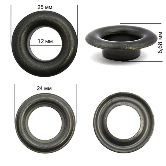 Люверсы сталь New Star №26 (? 12мм, h 6,68мм) цв. оксид уп. 500шт