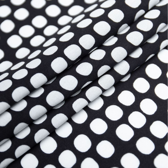 Ткань Штапель 95 г/м? 100% вискоза шир.145 см арт.Р.33853.05 цв.05 черный рул.40м