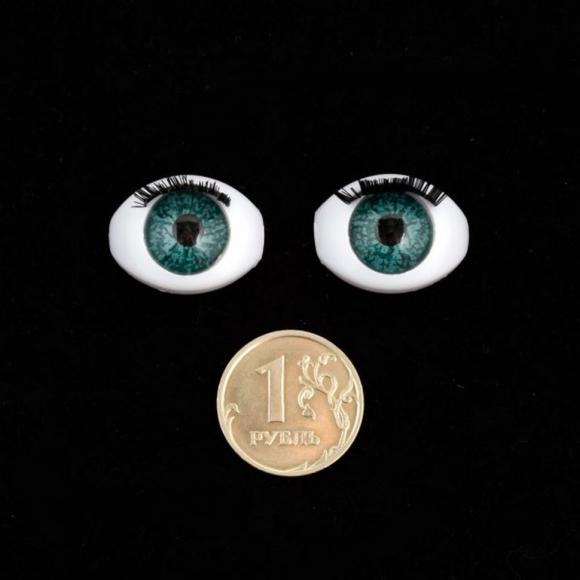 Глаза арт.TBY.TK-22 с ресницами цв.зеленый уп.10шт